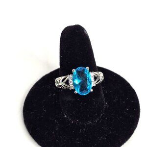 Blue Topaz Sterling Silver Ring